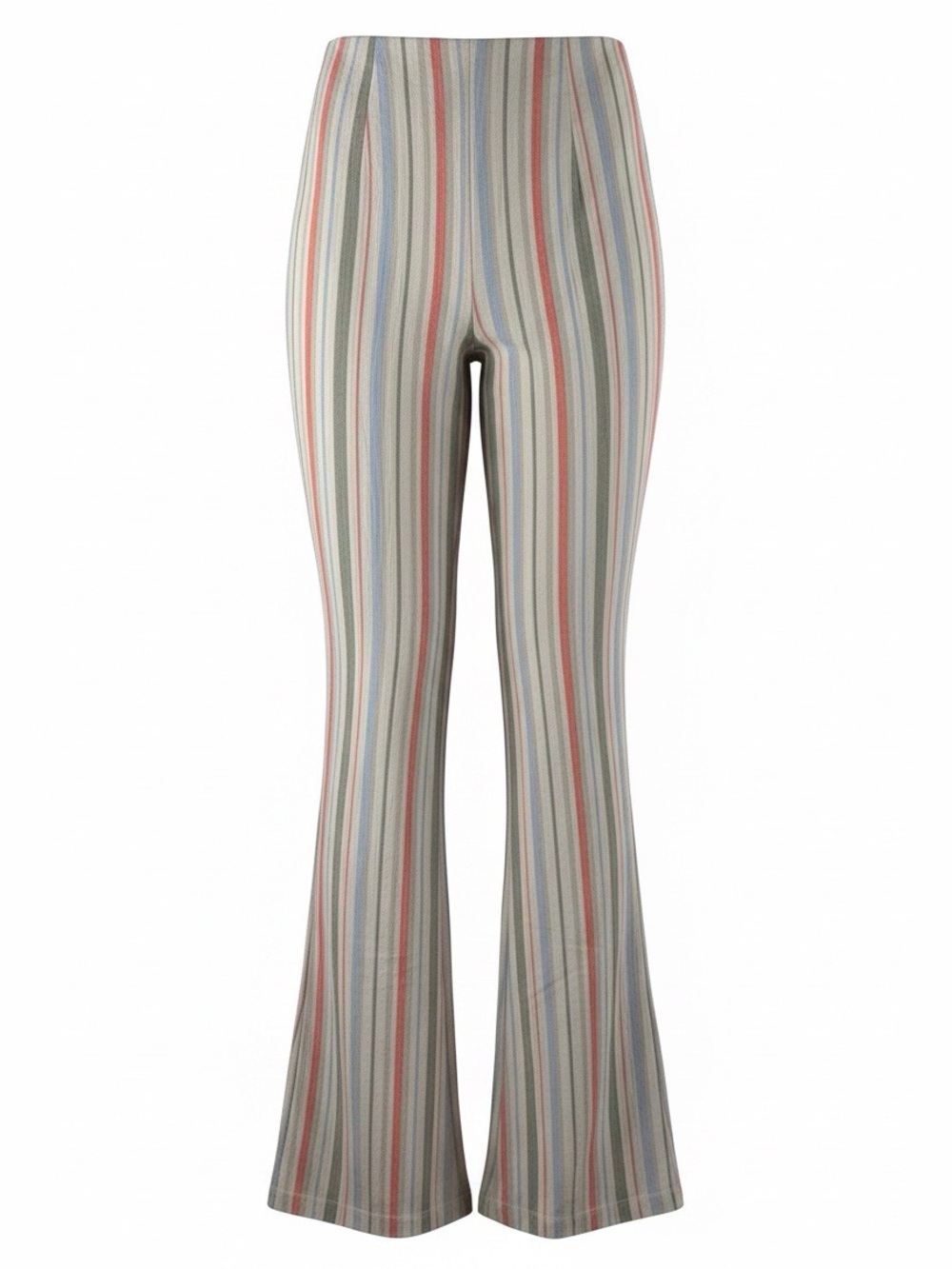 Free People Flare Pants Womens S Multicolor Stripe Elastic Waist Pull On New